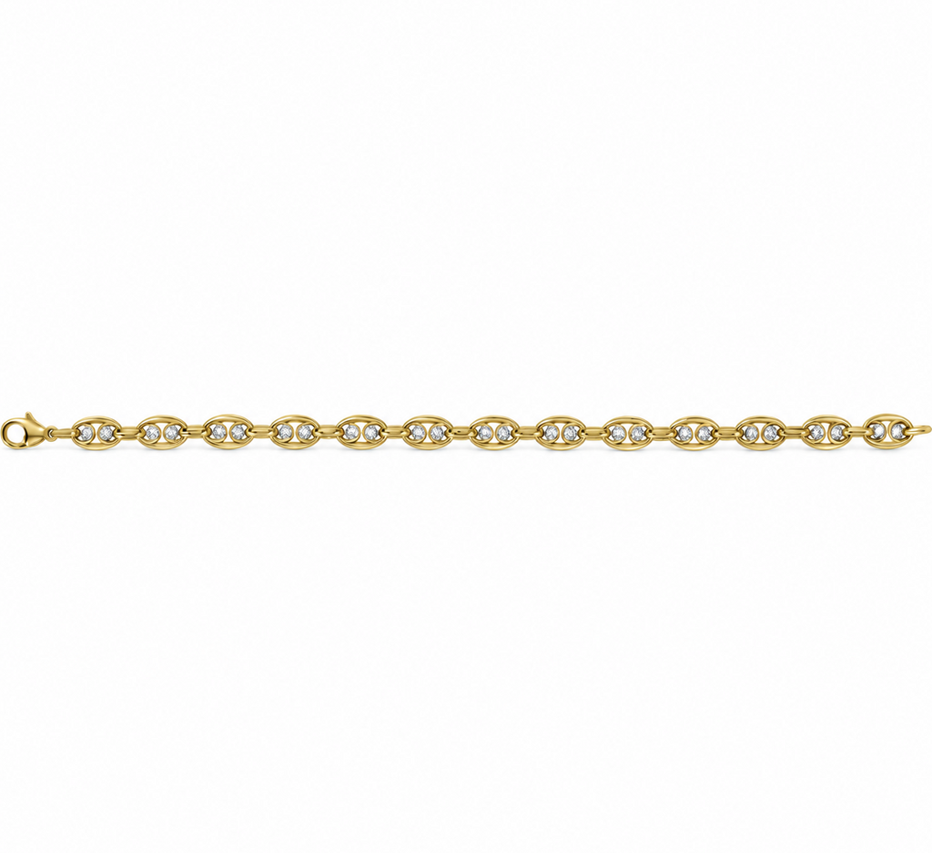 London Diamond Puffy Mariner Bracelet