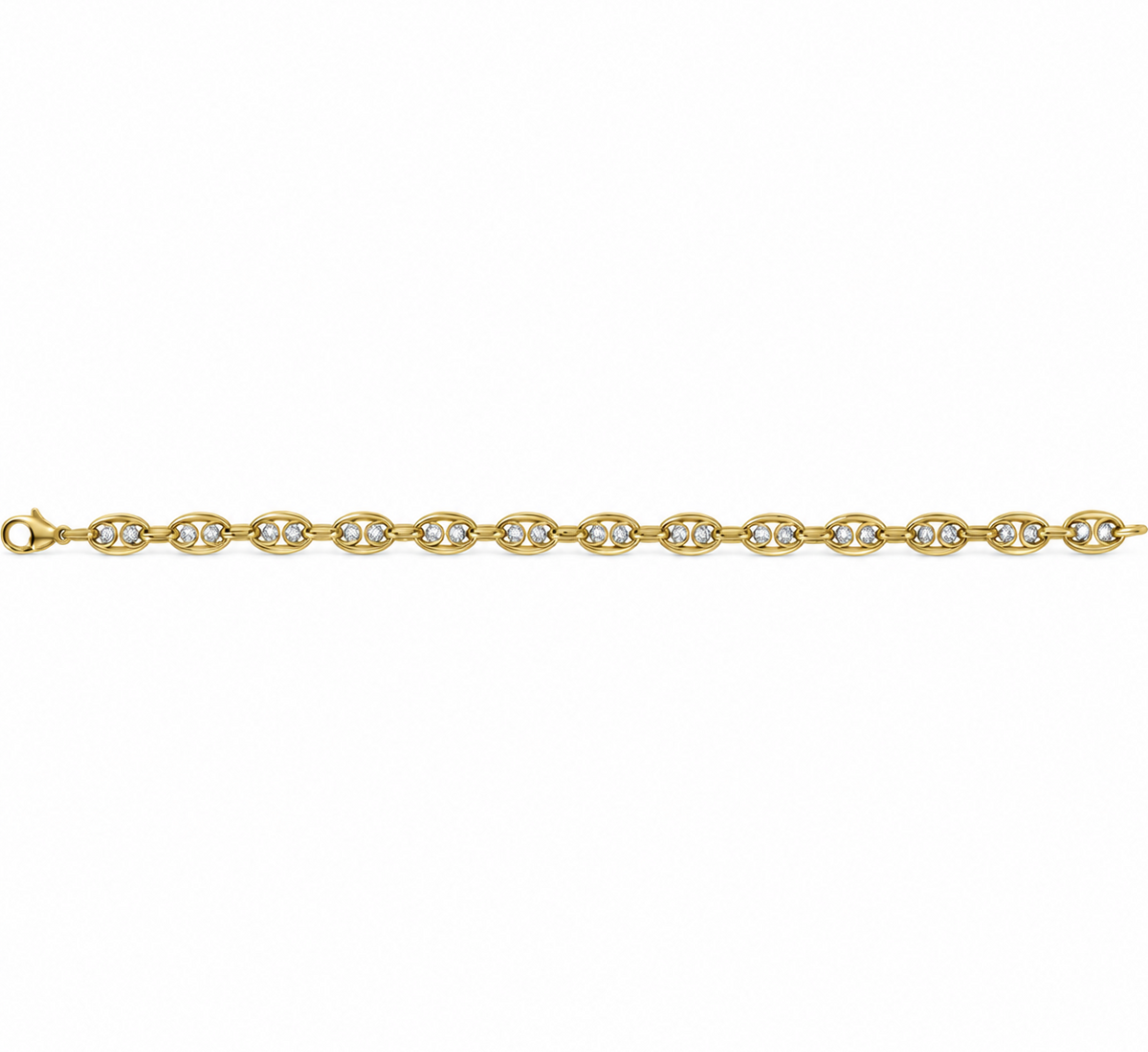 London Diamond Puffy Mariner Bracelet