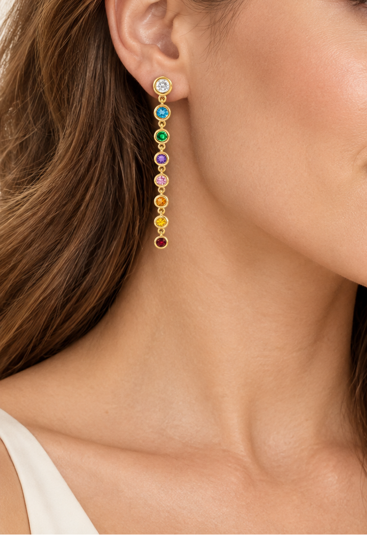 Kaleidoscope Gemstone Drop Earrings