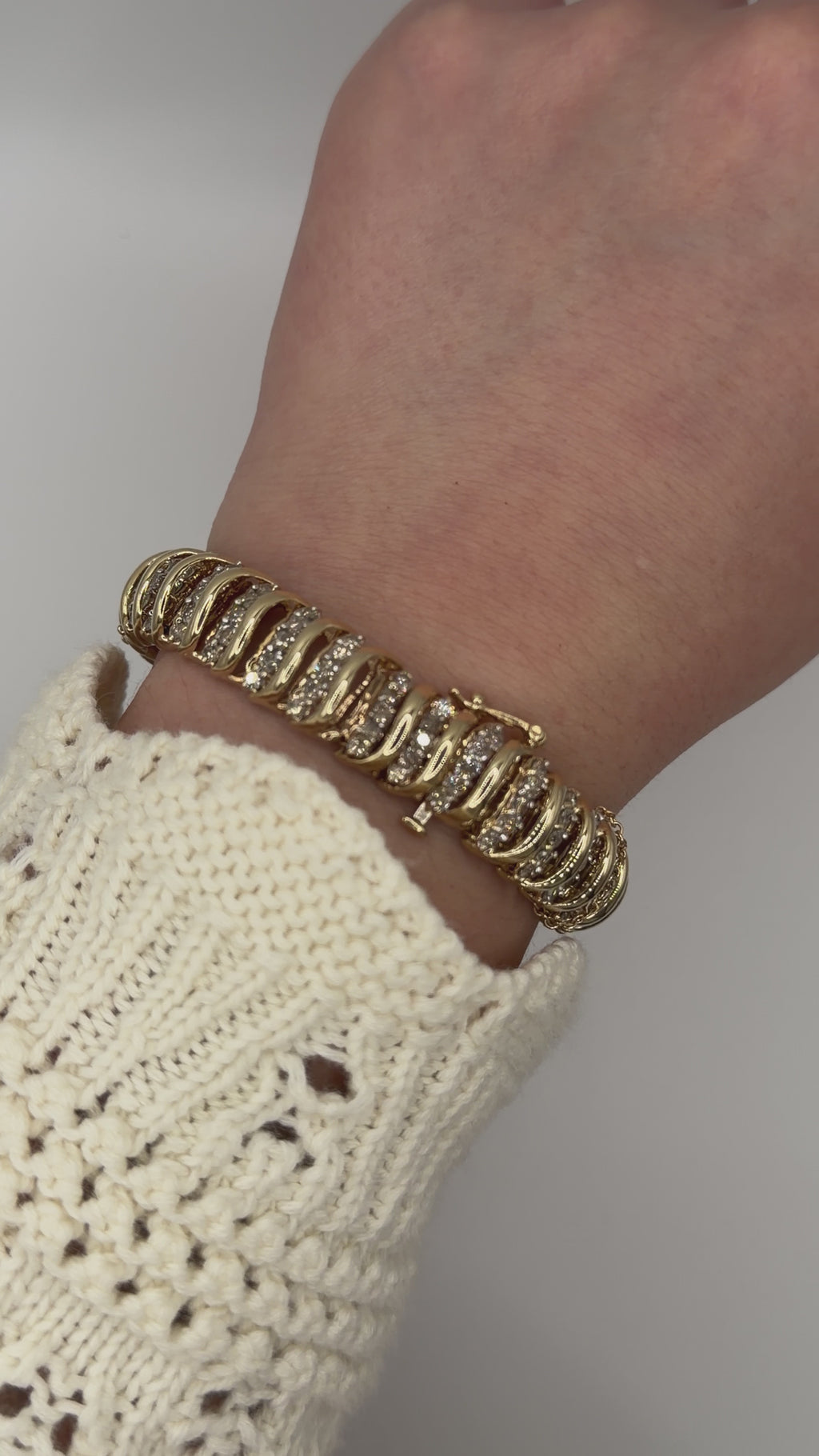 Vintage Mega S Link Diamond Bracelet