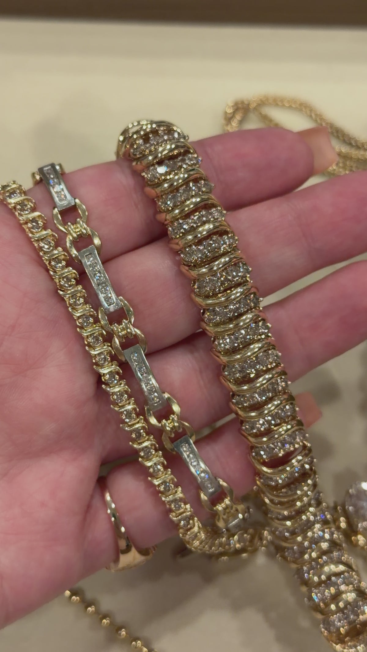 Vintage Petite S - Link Brown Diamond Bracelet