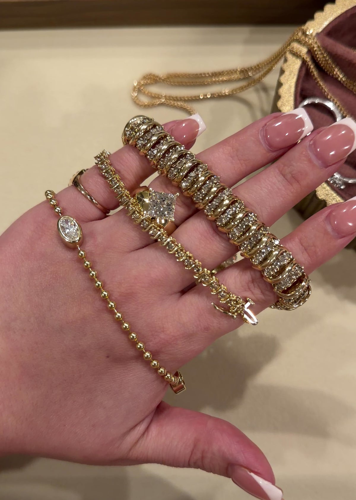 Vintage Mega S Link Diamond Bracelet