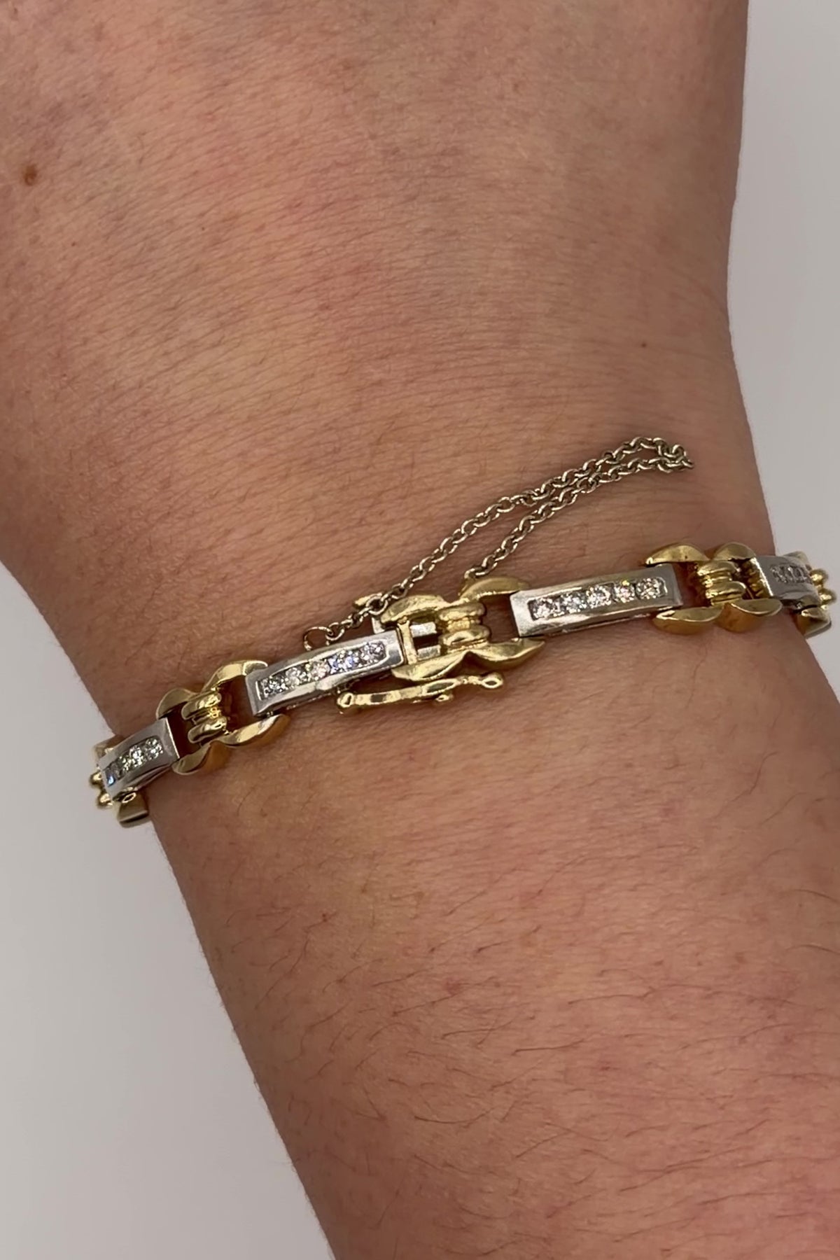 Vintage Mix Metal Diamond Bracelet