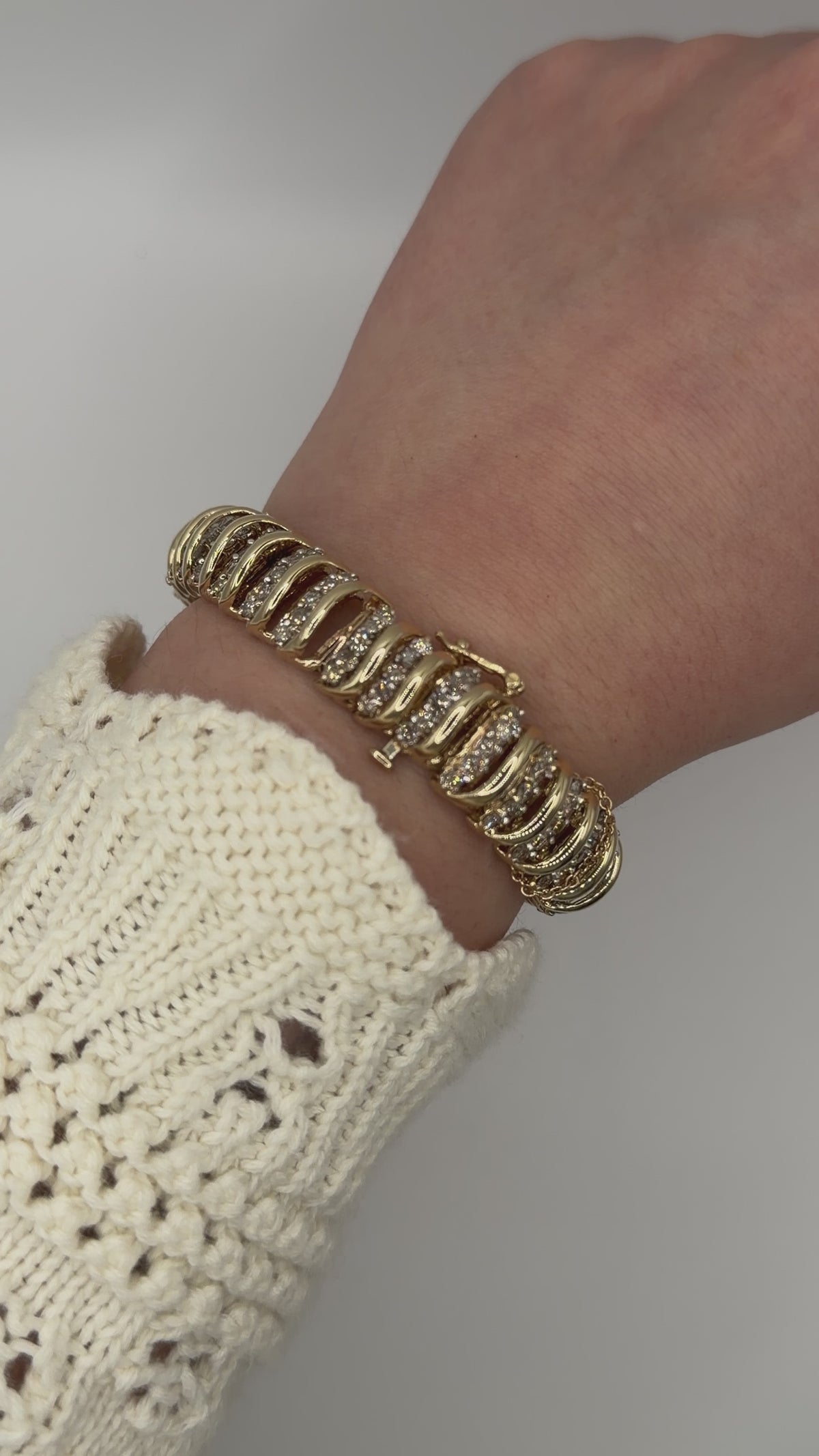 Vintage Mega S Link Diamond Bracelet