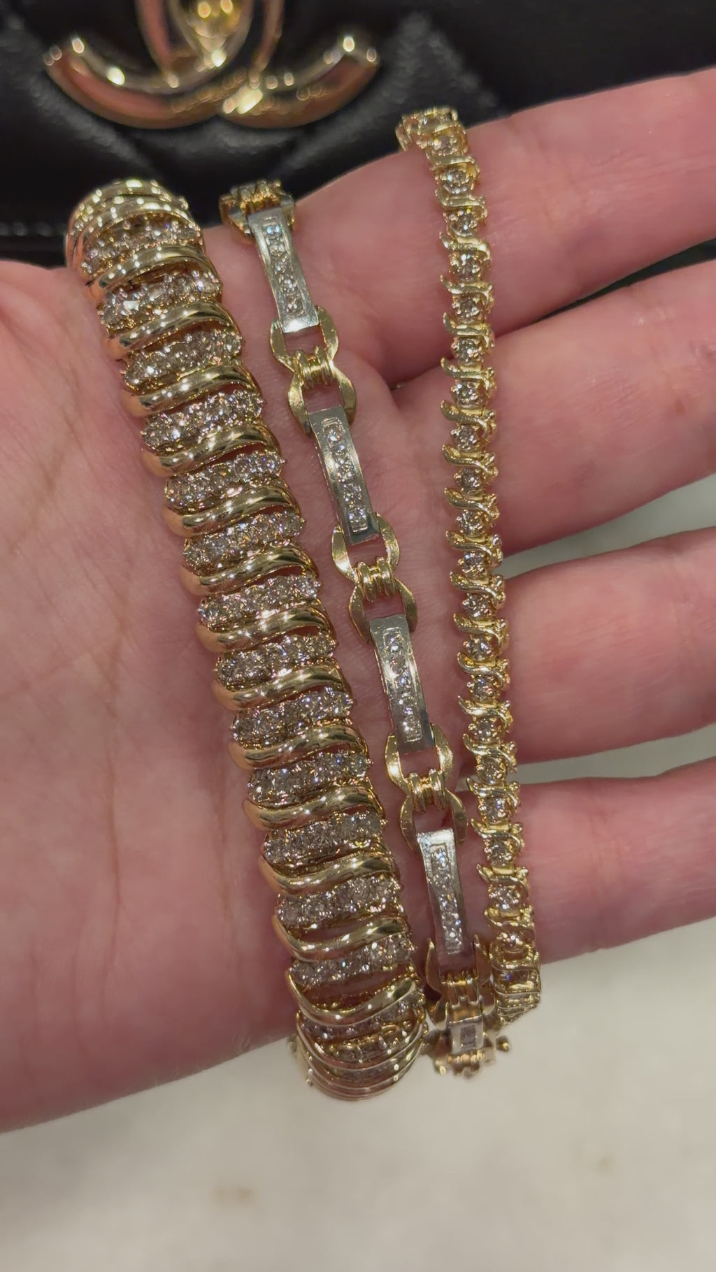 Vintage Petite S - Link Brown Diamond Bracelet