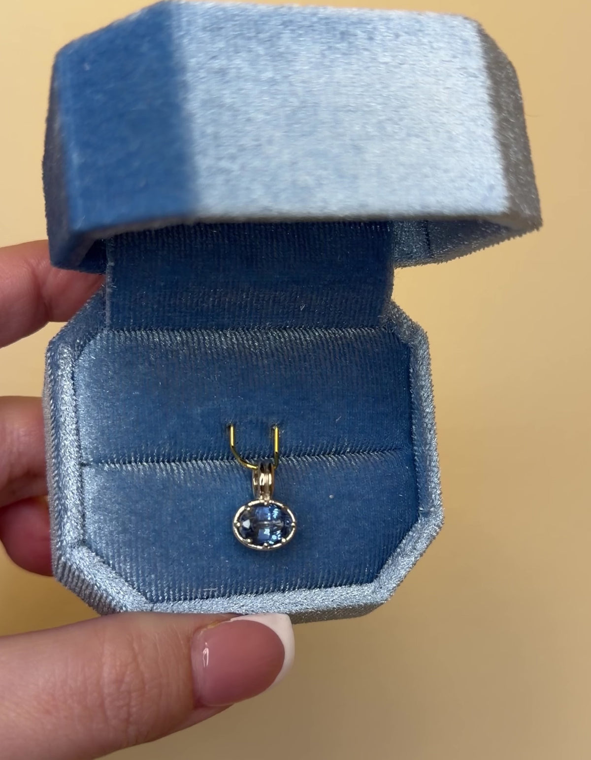 Classic Stardust Gemstone Charm in Blue Nebula