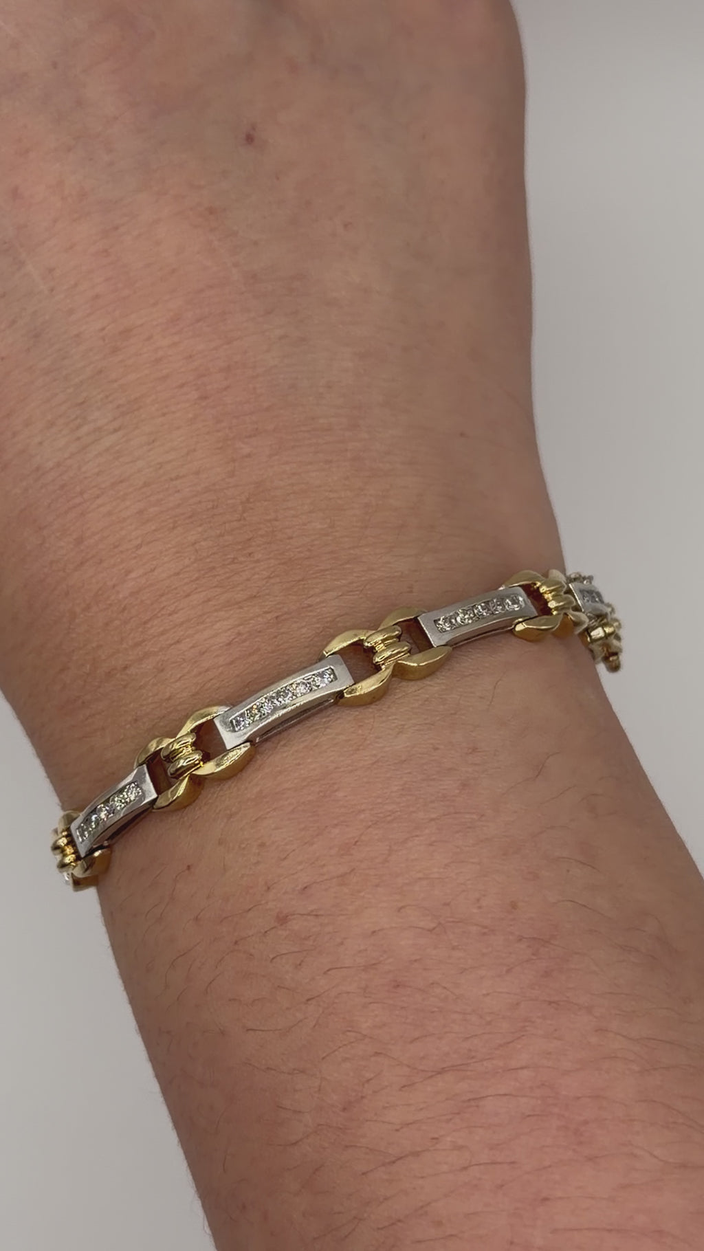 Vintage Mix Metal Diamond Bracelet