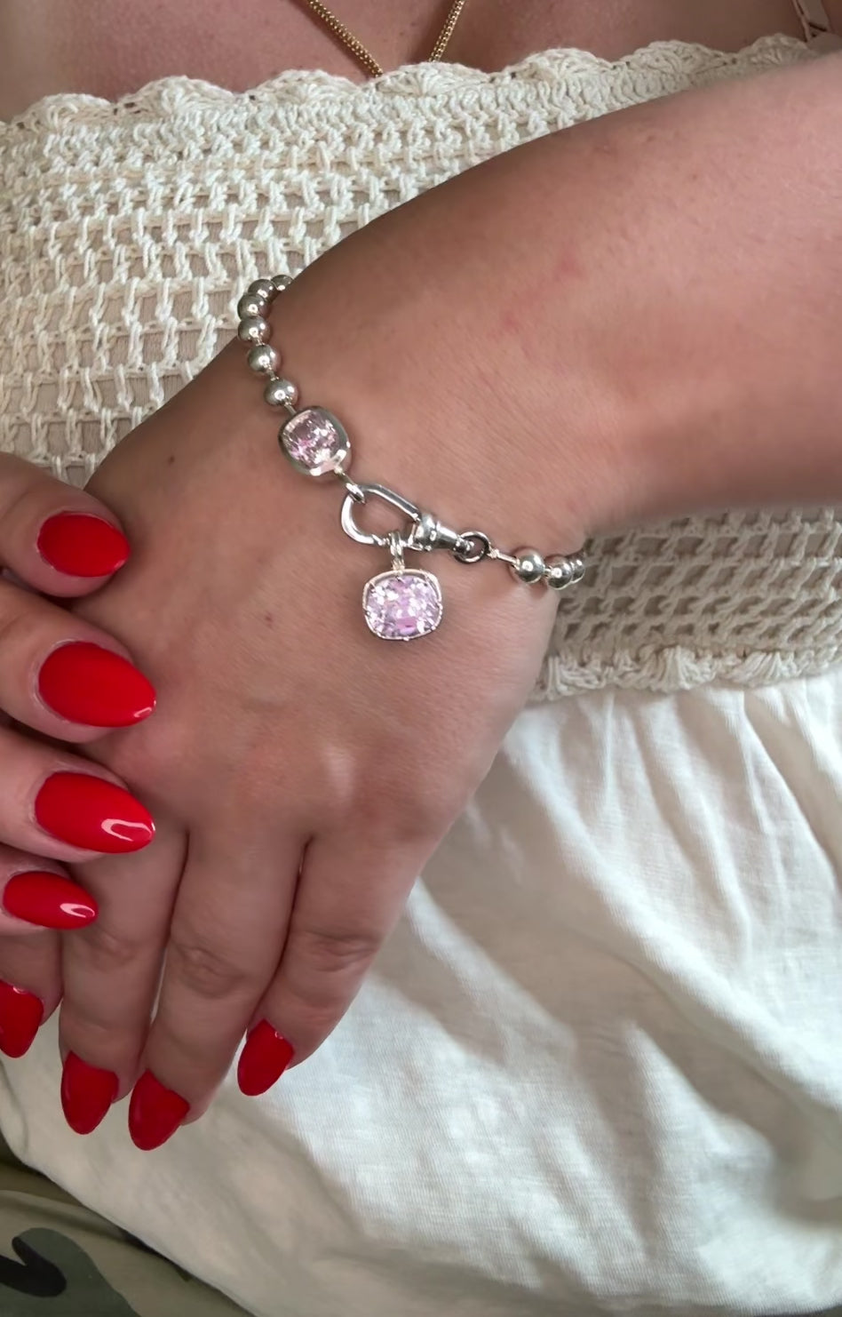 Silver Core Memory Ball Chain Bracelet