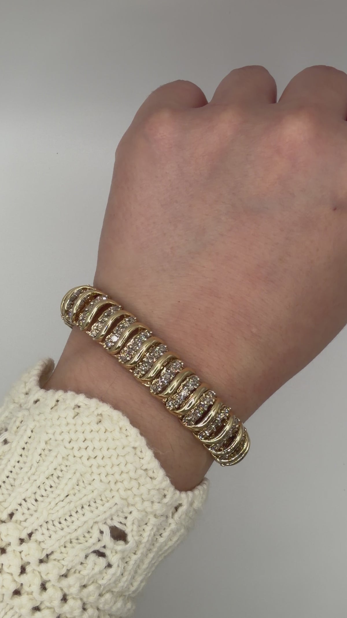 Vintage Mega S Link Diamond Bracelet