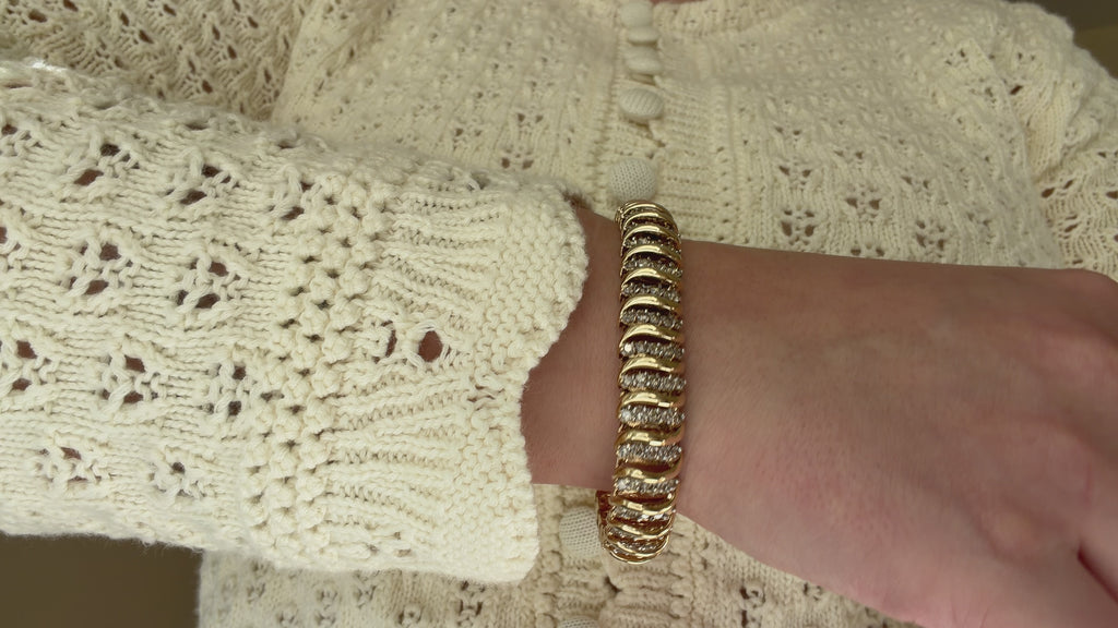 Vintage Mega S Link Diamond Bracelet