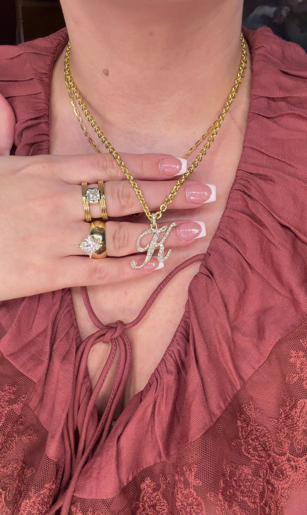 Omega Diamond Letter Pendant