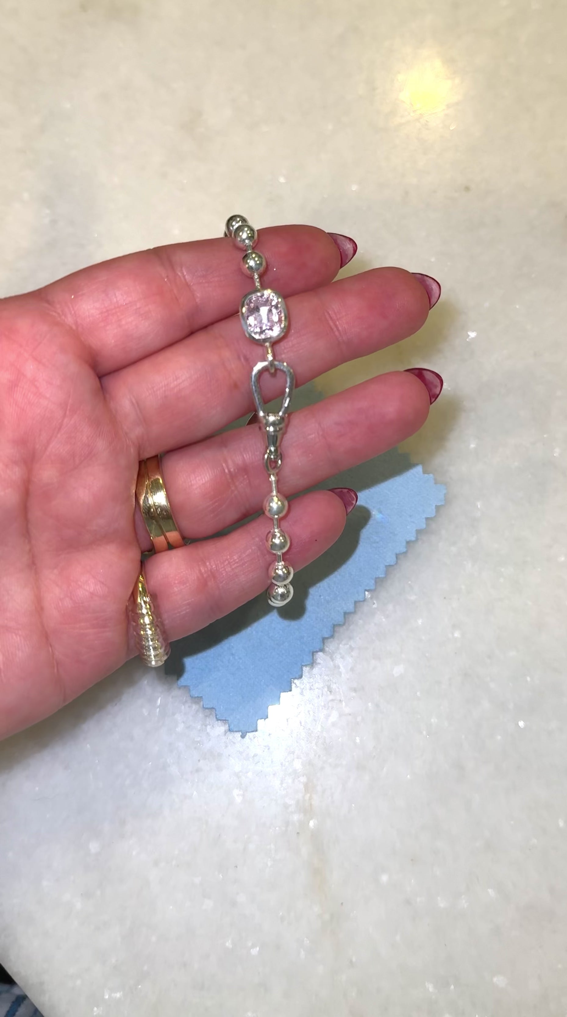 Silver Core Memory Ball Chain Bracelet