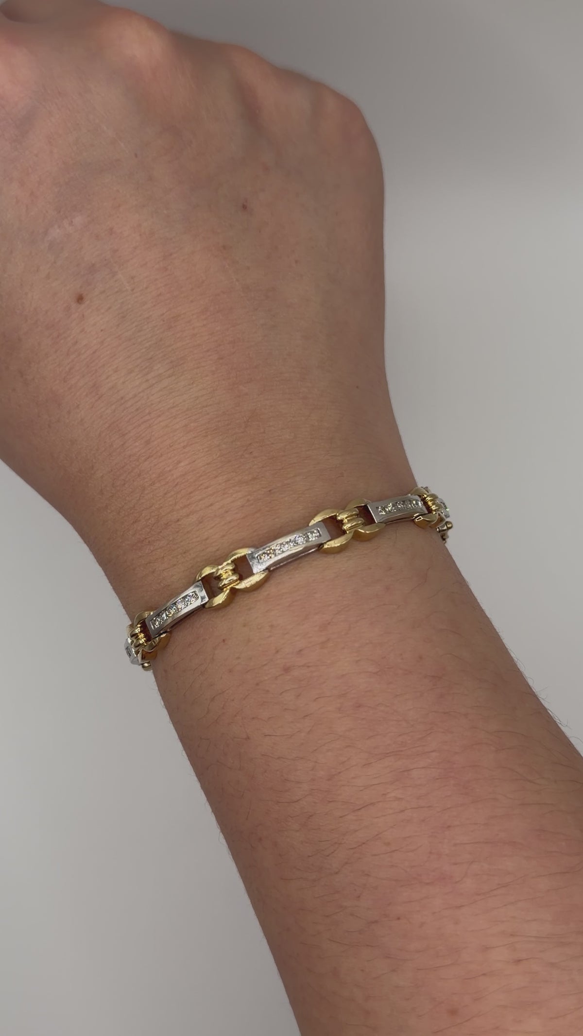 Vintage Mix Metal Diamond Bracelet