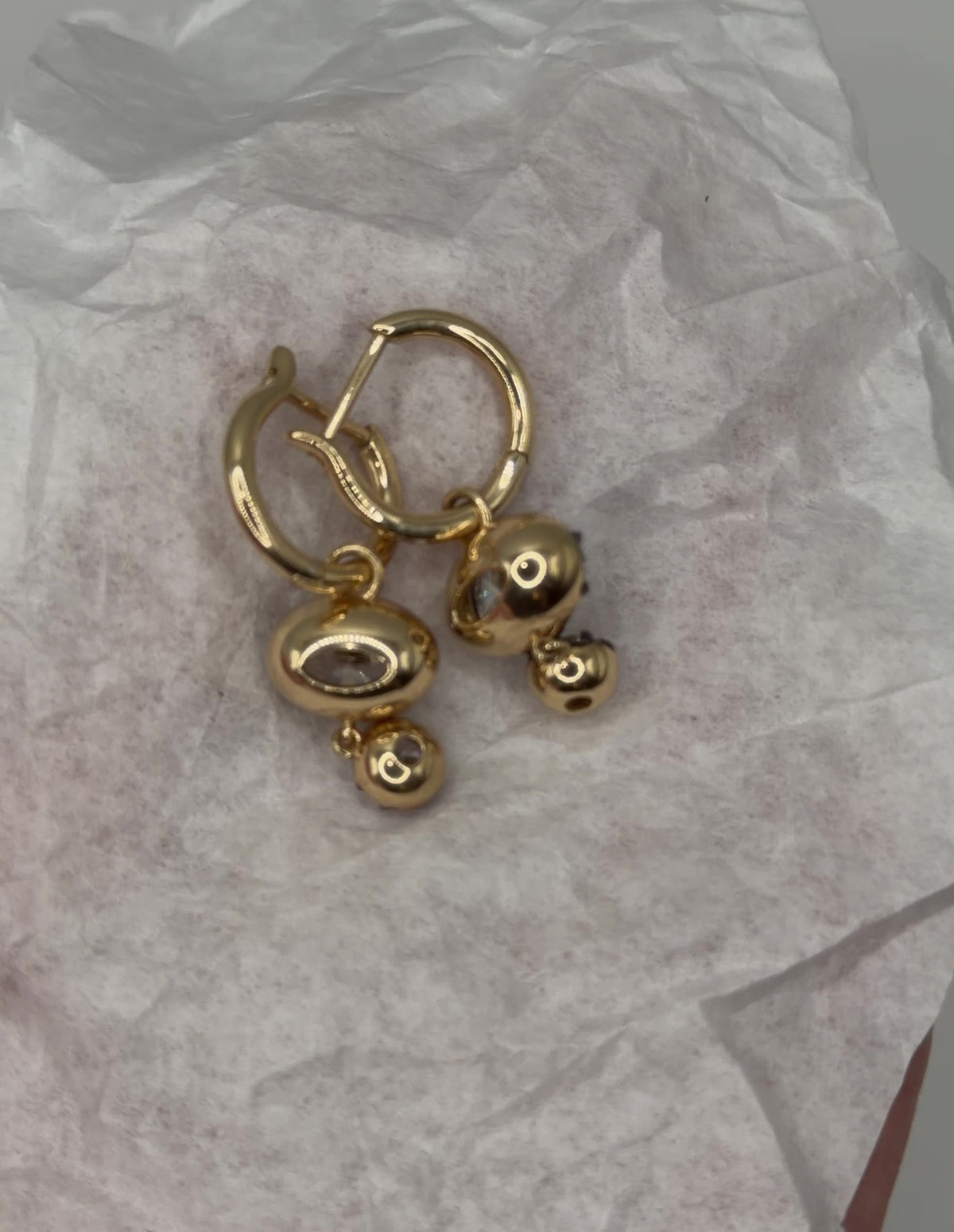 Georgina Button Back Diamond Drop Georgian Earrings