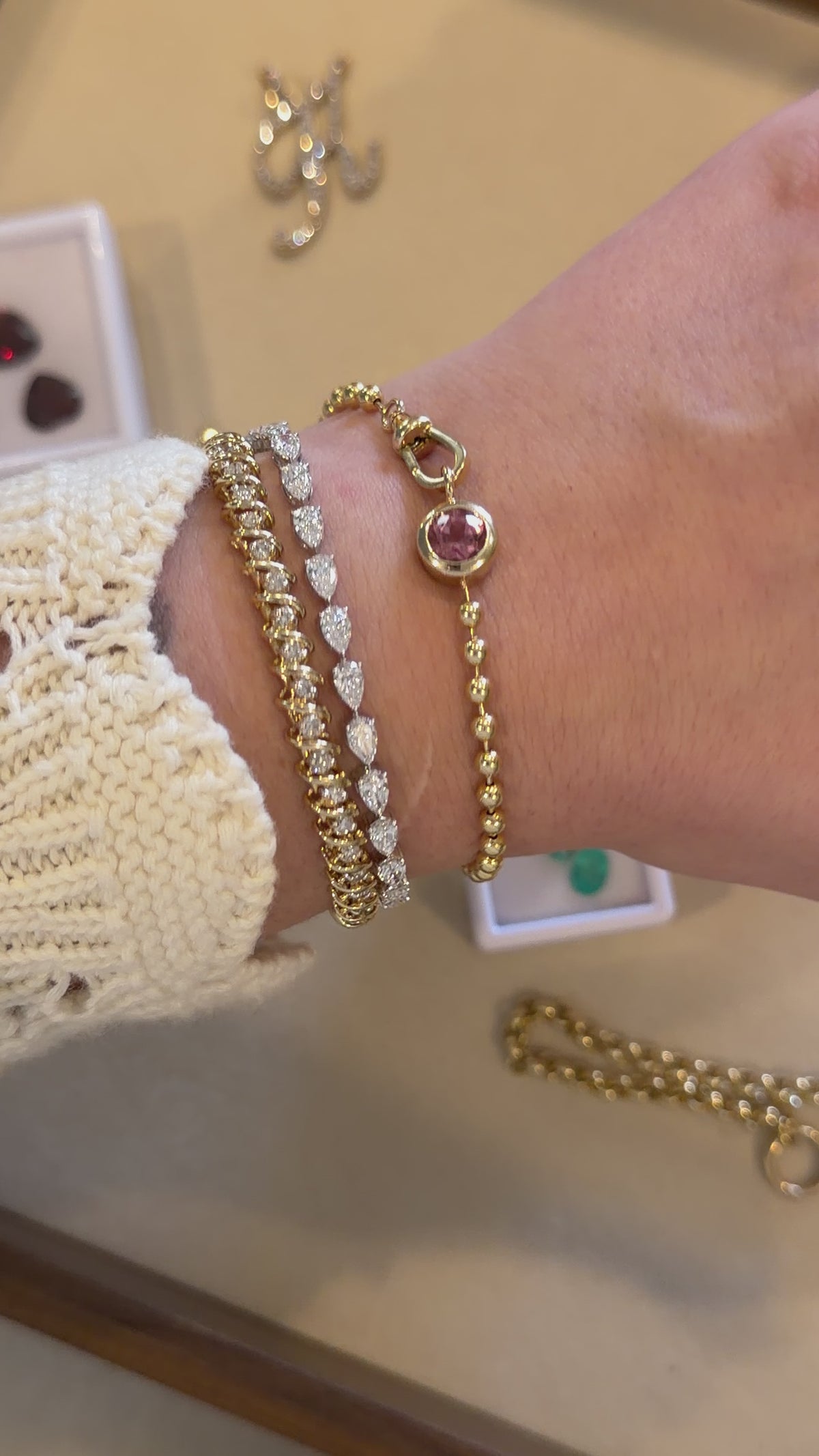 Perfect Pear Diamond Tennis Bracelet