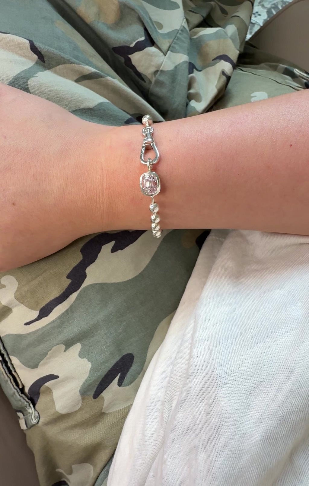 Silver Core Memory Ball Chain Bracelet