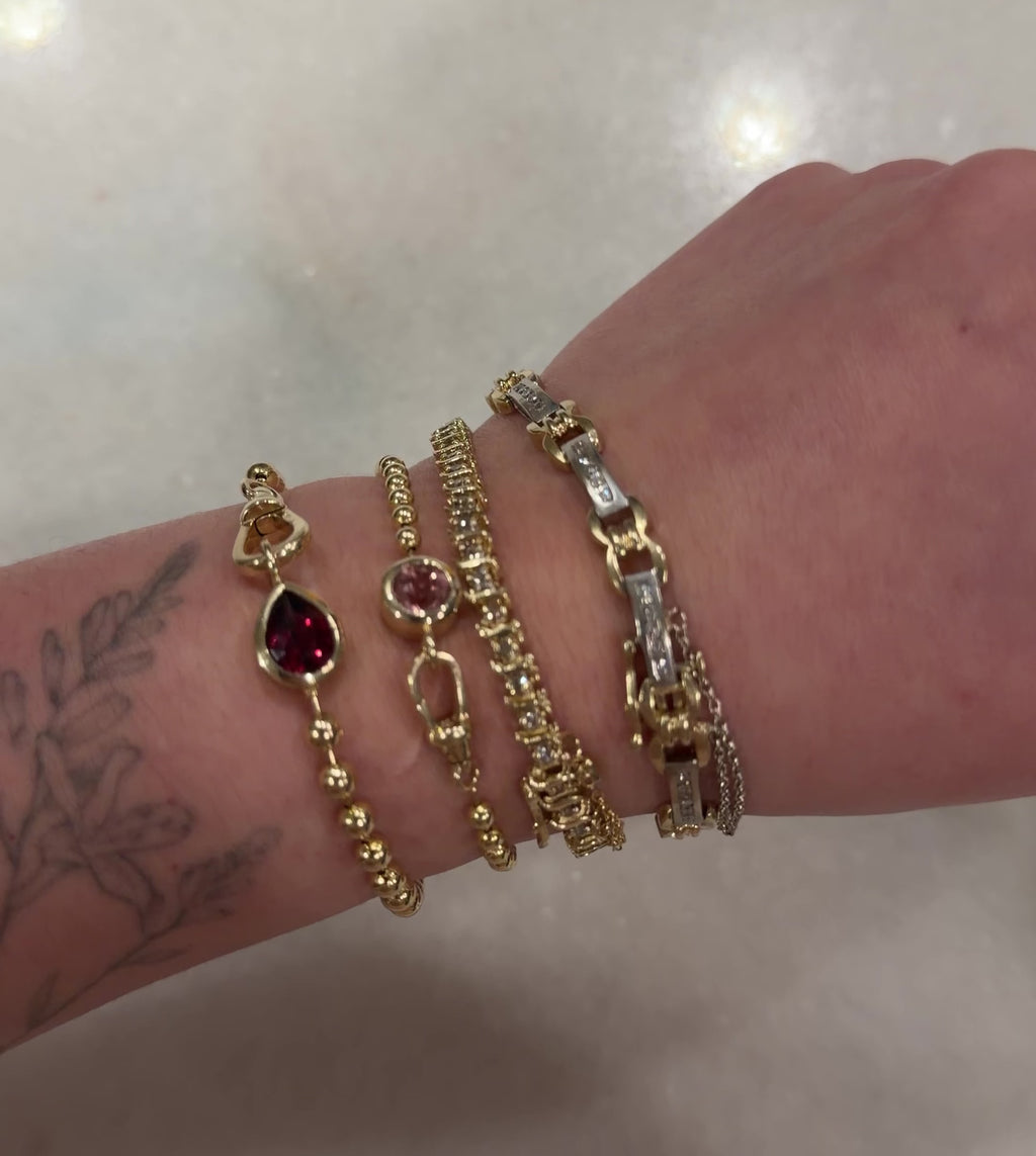 Vintage Petite S - Link Brown Diamond Bracelet